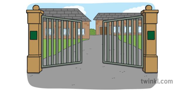 School Gate Background KS1 Illustration - Twinkl