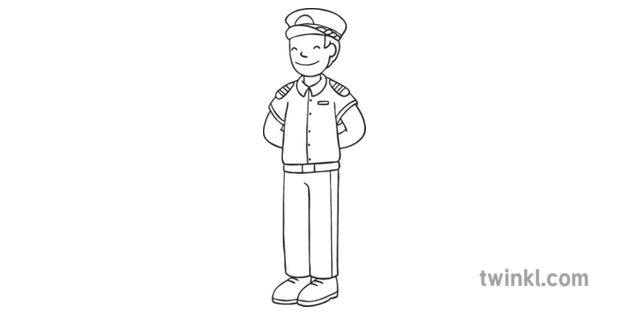 Sea Captain English Ks1 Black And White Illustration Twinkl