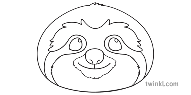 Download Sloth Face Colouring Sheet Animal Open Eyes Cute Activity Ks1 Black And