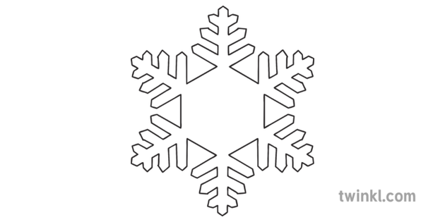 Snowflake Template Black and White Illustration - Twinkl