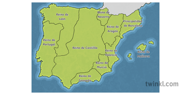 Spanish Territories 1492  Spain Map Diagram History MPS KS2 