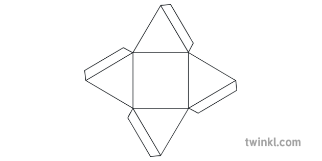 Square-Based Pyramid Net Illustration - Twinkl