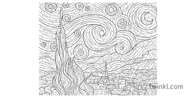 black and white van gogh