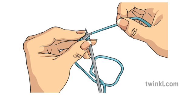 Step 5 Of Knitting Stitch Ks2 Illustration Twinkl