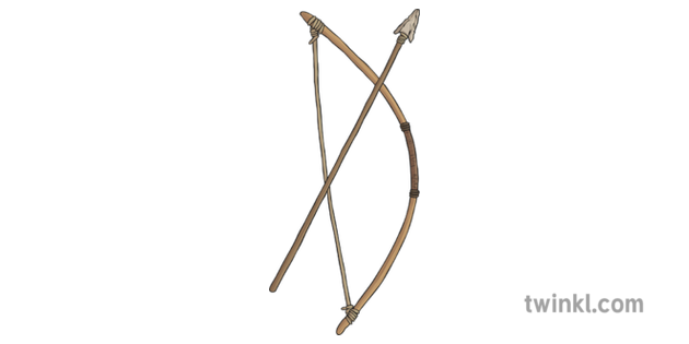 Stone Age Bow And Arrow Illustration Twinkl