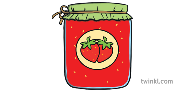 Strawberry Jam Jar 2 Ilustracja Twinkl