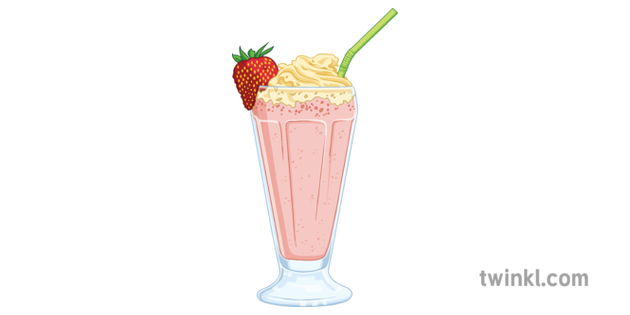 Strawberry Milkshake Spanish Drink Treat Ks3 Ilustracja Twinkl