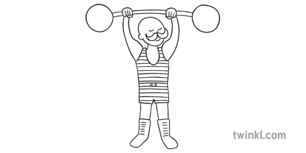 Strongman Circus Performer Man Person Ks1 Black And White Rgb Illustration