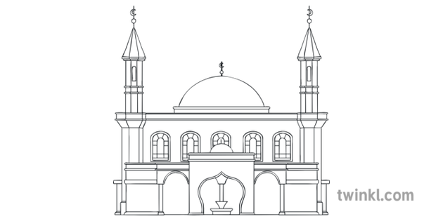 Symmetrical Mosque Illustration Twinkl