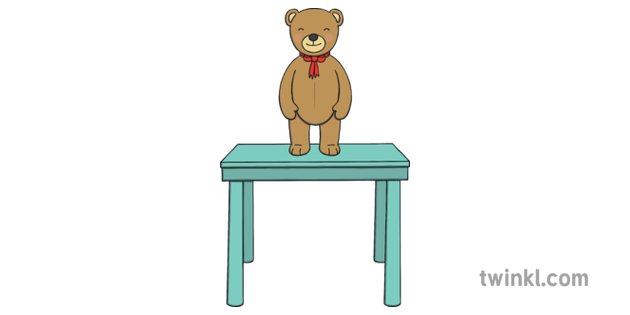 Teddy Bear On Table Gaeilge Toys Playing Standing Irish Language KS1