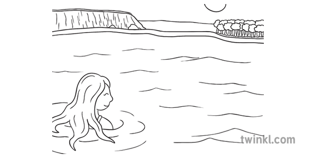 The Little Mermaid Scene 2 Eyfs Ks1 Black And White Rgb Illustration Twinkl