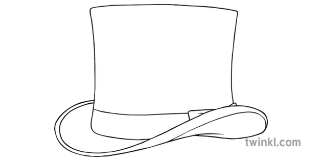 Top Hat Black And White 2 Illustration Twinkl Top Hat Black And White 2 Illustration Twinkl