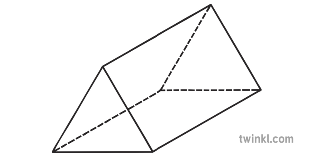 Triangular Prism Interior Angles 3d Shapes Maths Ks1 Black And White