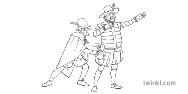 Twm Sion Cati Stealing Welsh Legends Ks2 Black And White Illustration twinkl