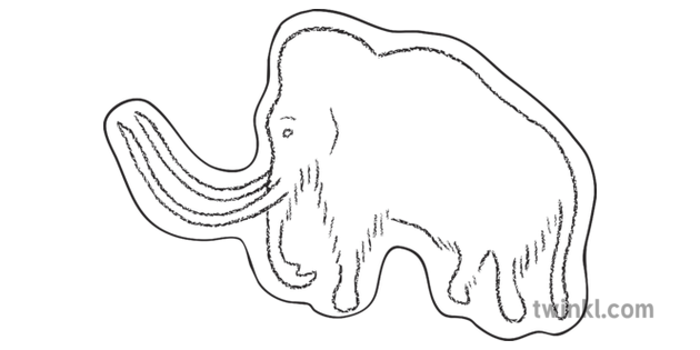 Woolly Mammoth Cave Painting Cutout Example Prehistoric Stone Age Art KS2