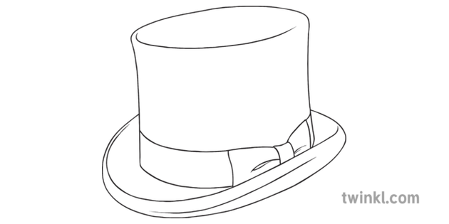 Yellow Thinking Hat Clothing Top Hat Ks3 Black And White 1 Illustration