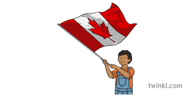 enfants autochtones avec le drapeau canadien illustration twinkl twinkl