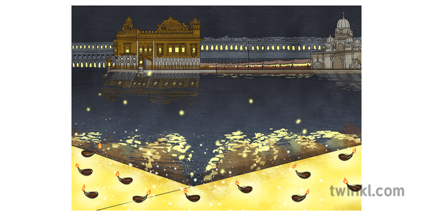 amritsar golden temple diwali background illustration twinkl twinkl