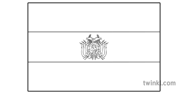Bolivia Flag Black and White Illustration - Twinkl