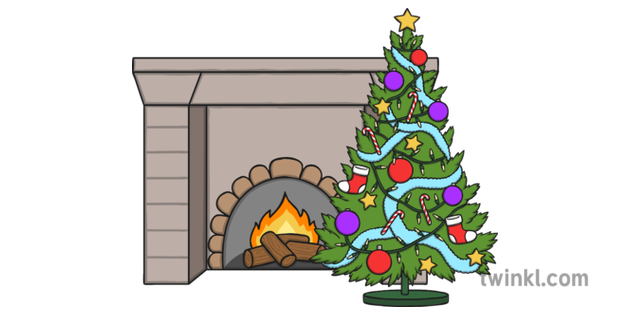 christmas tree too near fire illustration  twinkl