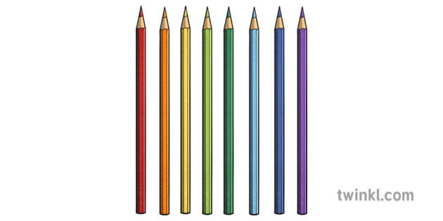 Coloured Pencils 1 Illustration Twinkl