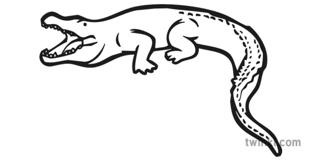 crocodile zoo map icon black and white illustration twinkl twinkl