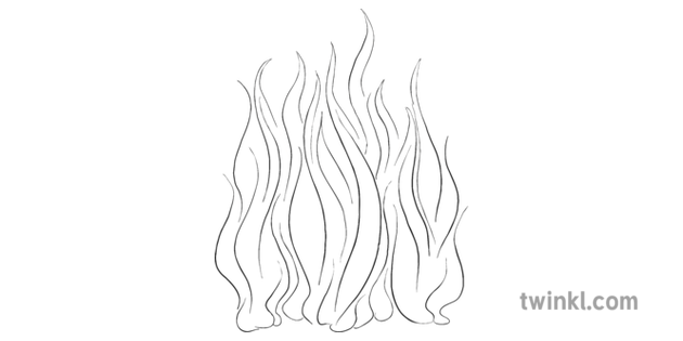 Feuer Schwarz Und Weiss Illustration Twinkl