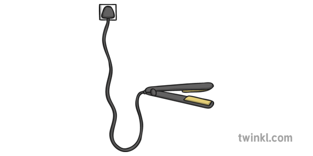 Hair Straighteners Plugged In Illustration Twinkl