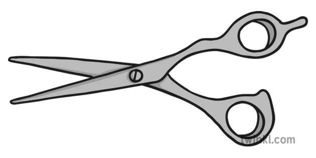 Hairdressers Scissors Black And White Illustration Twinkl