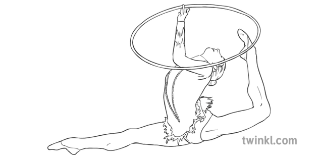 Cerceaux Charkashyna Liubov Gymnastique Noir Et Blanc Illustration Twinkl