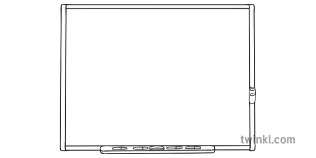 interactive whiteboard iwb black and white illustration  twinkl