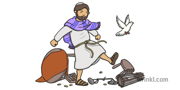 Jesus Cleansing the Temple Illustration - Twinkl