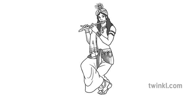 krishna black and white 1 illustration twinkl krishna black and white 1 illustration