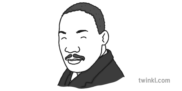 Martin Luther King Schwarz Und Weiss Illustration Twinkl
