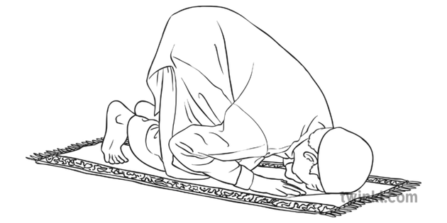 Muslim Prayer Rakat Black And White Ilustracao Twinkl