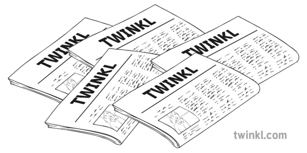黑白報紙illustration Twinkl