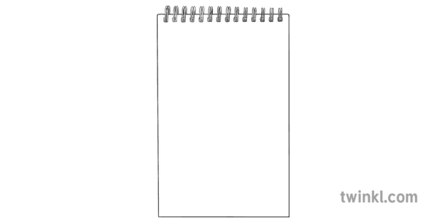 Notepad Paper Black And White Illustration Twinkl