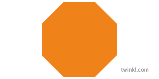 Octagon Orange Illustration Twinkl
