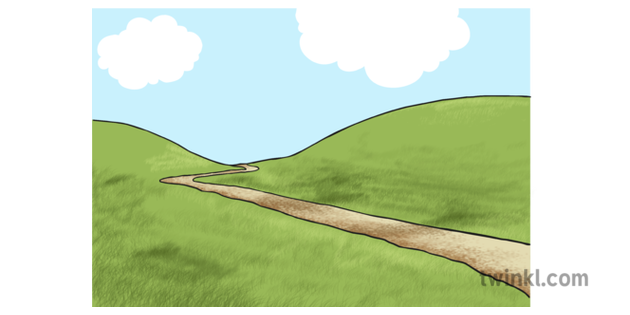 Path Through Hills Illustration Twinkl