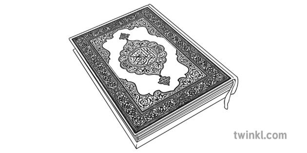 Quran Black And White 2 Ilustracao Twinkl