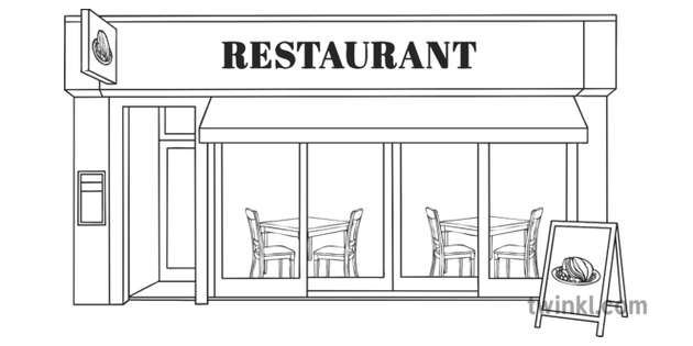 Restaurante Blanco Y Negro 2 Ilustración Twinkl