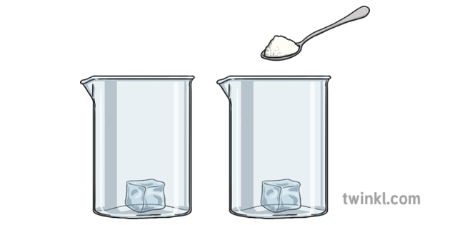 Salt On Ice Cube Experiment Illustration Twinkl