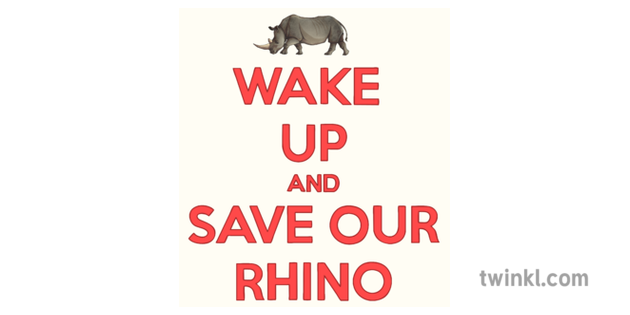 Save The Rhino Poster Illustration Twinkl
