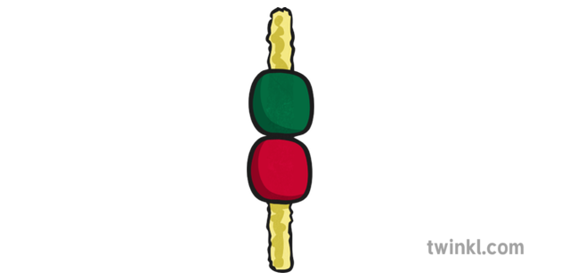 Short Pipe Cleaner With Red And Green Beads Illustration Twinkl