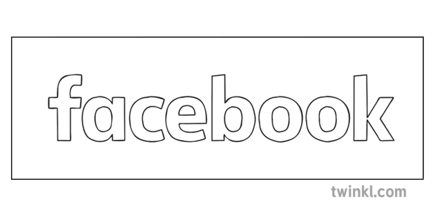 Social Media Facebook Logo Black And White Illustration Twinkl