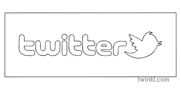 Meain Shoisialta Twitter Logo Black And White Illustration Twinkl