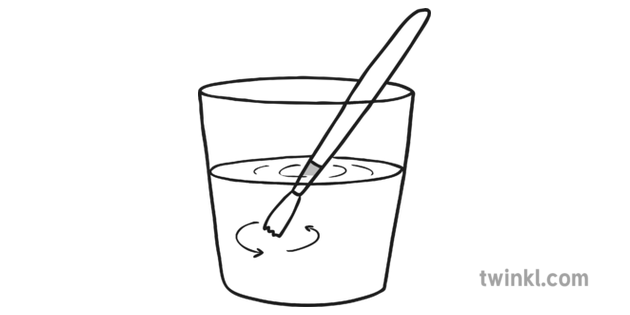 Swish Paintbrush Water Black And White Illustration Twinkl