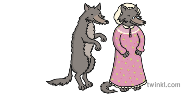 Wolf From Little Red Riding Hood And Granny Wolf Illustration Twinkl