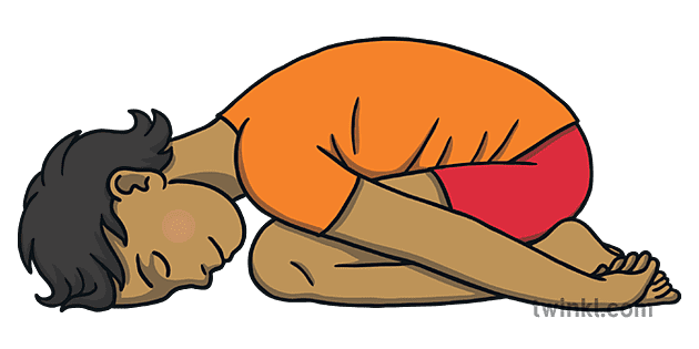 013011 Child Pose Yoga Exercise Activity Relaxation KS12 Illustration -