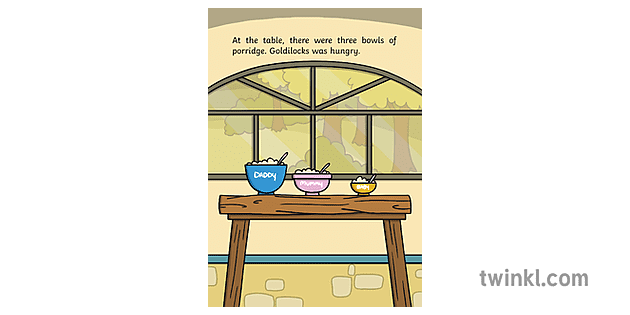 05 Bowls of Porridge Goldilocks and the Three Bears EBook KS1 Illustration